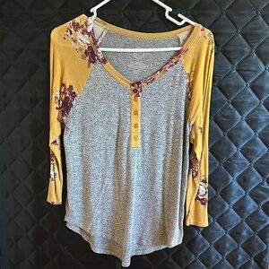 Floral Raglan Sleeve Top